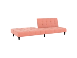 Sofá cama de 2 Lugares Veludo Rosa SYFAX