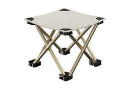 Cadeira de camping dobrável portátil, com apoio para os pés, bege | AQUAFORGE | AQUAFORGE