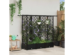 Vidaxl Cama Elevada Com Treliça E Telhado Preto 164 X 40 X 121 Cm Pp
