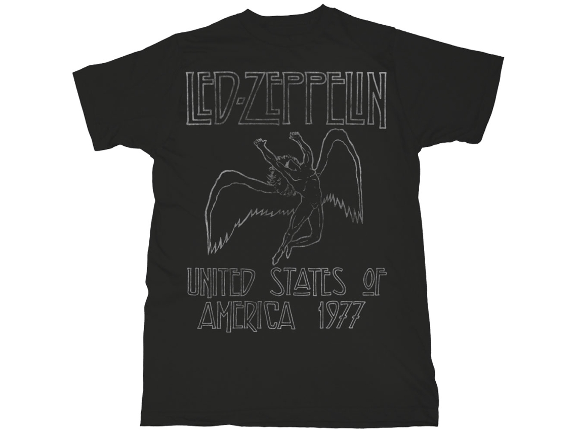 T-Shirt ROCK OFF Led Zeppelin - USA ´77 Preto (Tamanho: M)