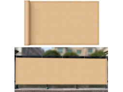 Tela De Privacidade, Guojun, 105 X 300 Cm, Hdpe, 220 G/m², Respirável, Resistente Aos Raios Uv, Bege