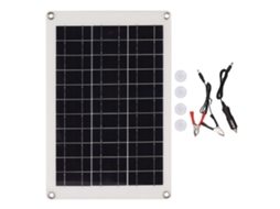 Kit Painel Solar Policristalino Flexível 20W com 2 interfaces USB para carregamento fotovoltaico | S/MARCA