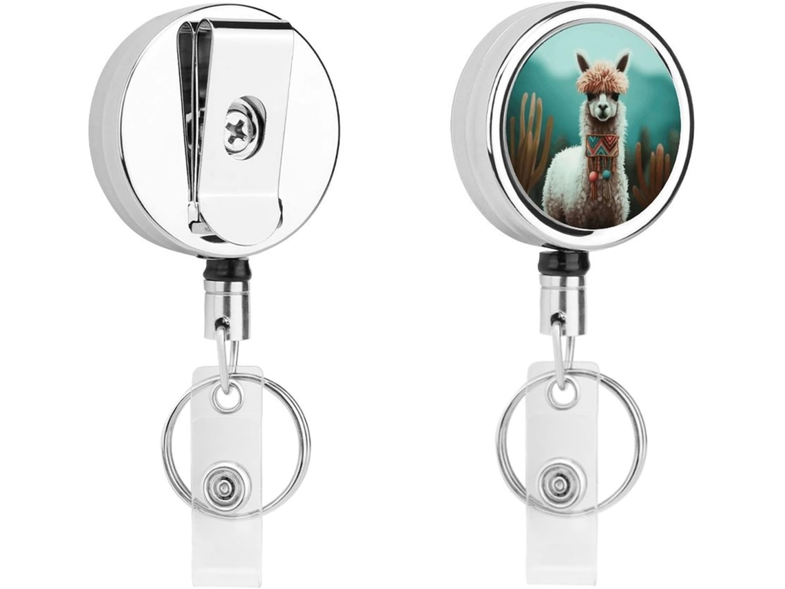 Porta Crachá Retrátil De Alpaca, Porta Crachá Divertido Enfermeiras Com Clipe, Chaveiro Fofo Crachá De