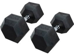 Conjunto de 2 Halteres Hexagonais Fitness Tech (32.5Kg - Borracha)