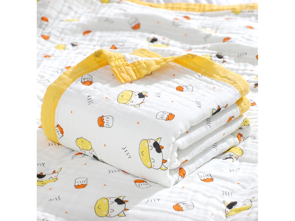 Toalha de Banho Cotton LAXISCREED Cute Vaca Amarela