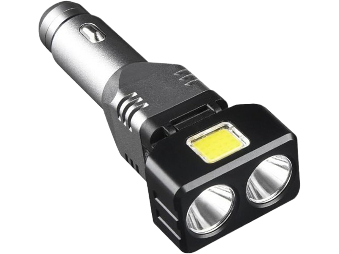 Carregador De Celular Veicular Com Lanterna Led Feixe Duplo