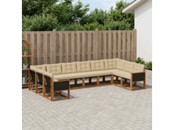 Vidaxl Conjunto De Sofás Para Exterior 10 Unid. Natural E Bege