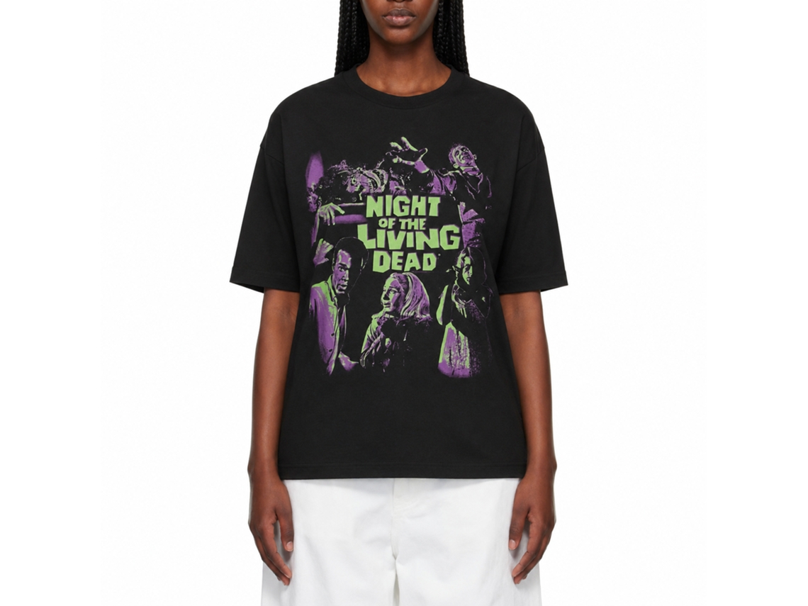 Rockinstone Night Of The Living Dead Notld Bright Two Tone Black T-shirt Size:l