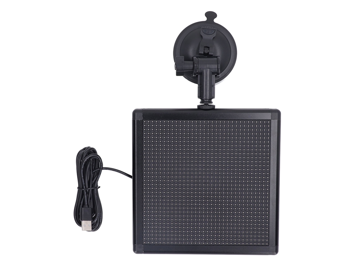 Painel LED para Carro 185x185x22mm, 32x32, Controlado por App Wi-Fi, Programável