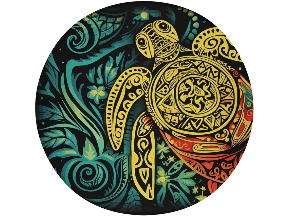 Almofada Redonda De Algodão Com Estampa Tribal Tartaruga, Ideal Para Cadeira De Jantar Almofada Grossa E Macia Uso Em