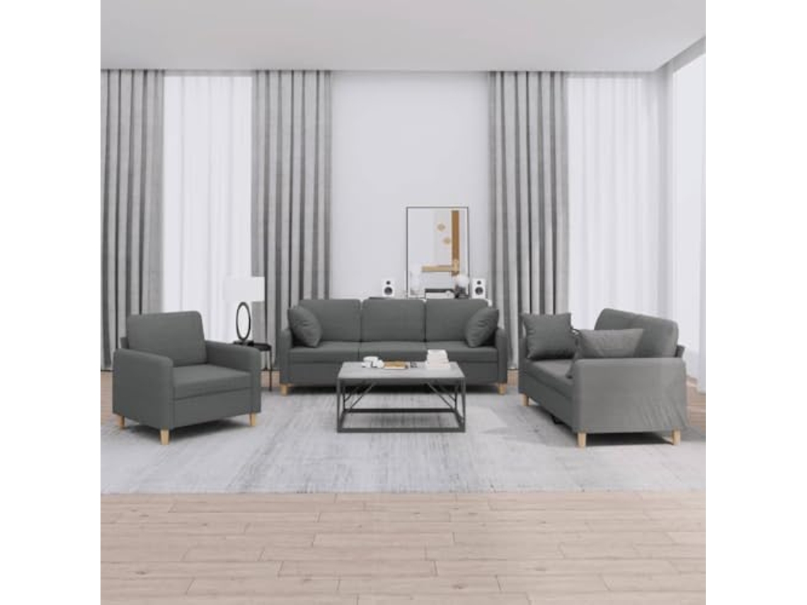 Sofa Set, Sofa Sets Vidaxl Cinzeto Tecido (n/a)