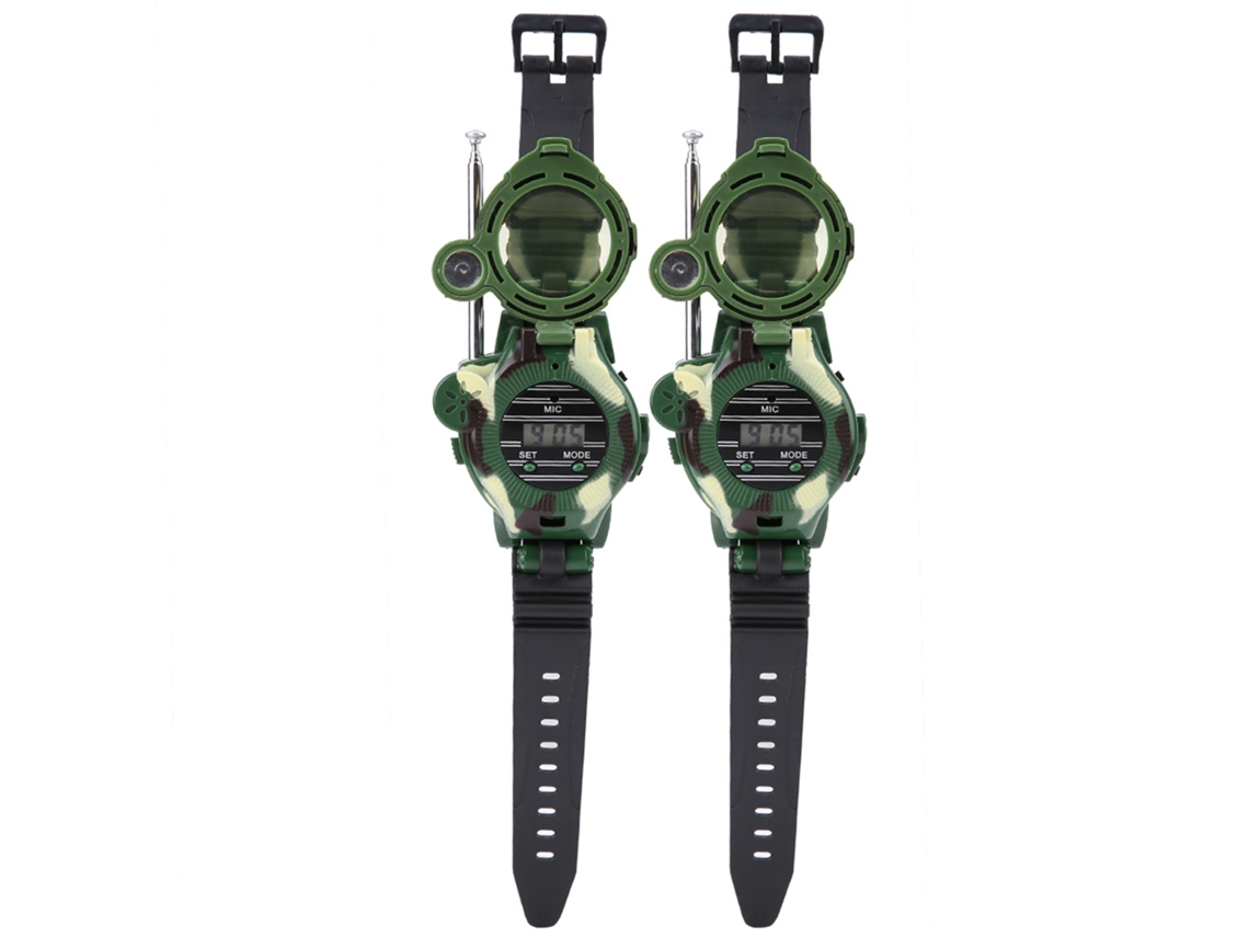 Ats 2 Peças Relógio Walkie Talkie Militar Simulação Brinquedo para Crianças Presente para Exterior