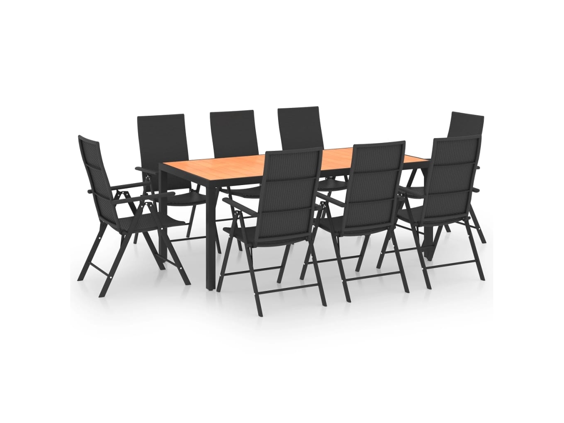 Dining Set, Dining Sets Vidaxl Preto Rattan / Vime (n/a)