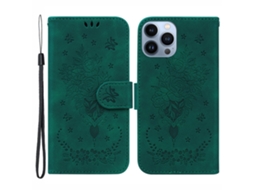 Capa Para Iphone 15 Pro Pele Sintética Verde