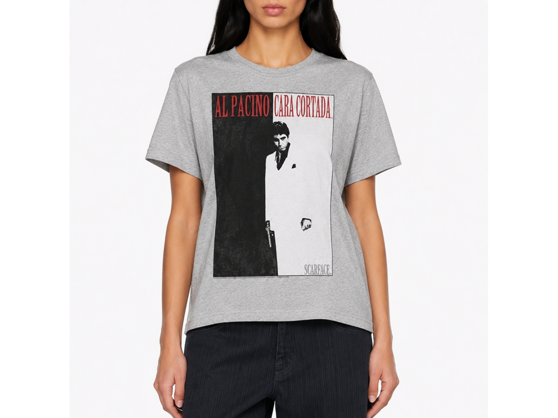 Rockinstone Scarface Movie Cortada Heather Gray Adult T-shirt Size:s
