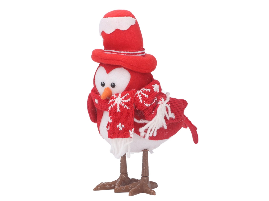 Light Up Bird Decor Led Ornament Glowing Figurine Desktop Red Hat