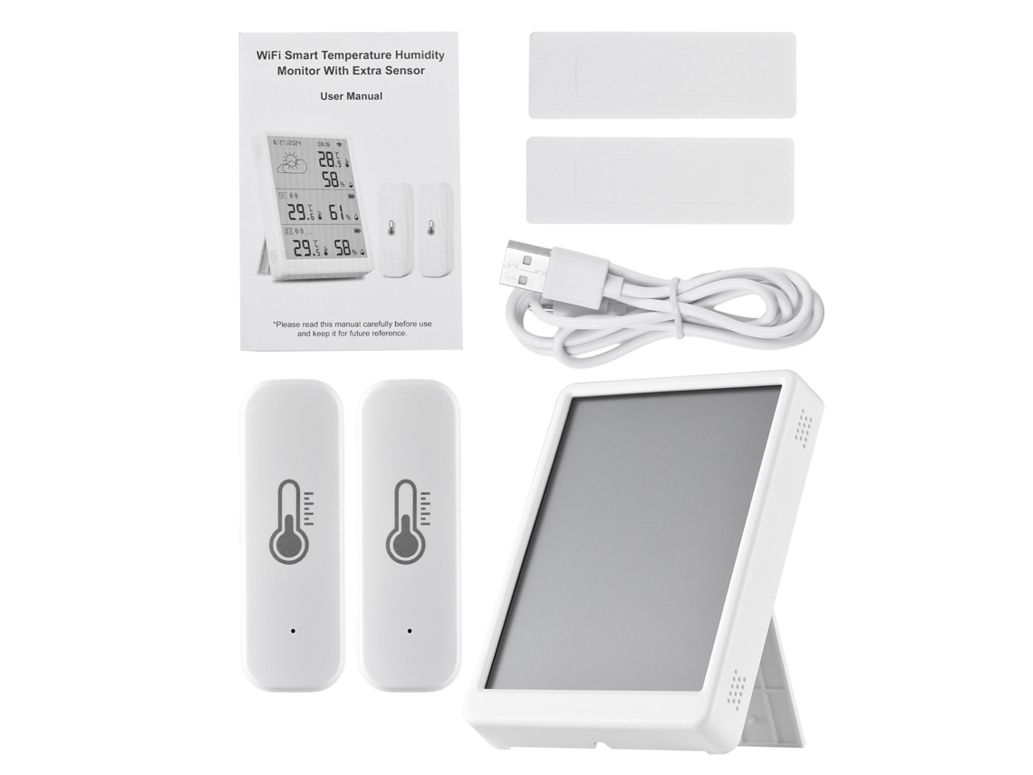 2026 monitor Inteligente de Temperatura e Humedad Wifi com Sensor Controle Remoto App para Interior Casa Jardim Estufa Garagem