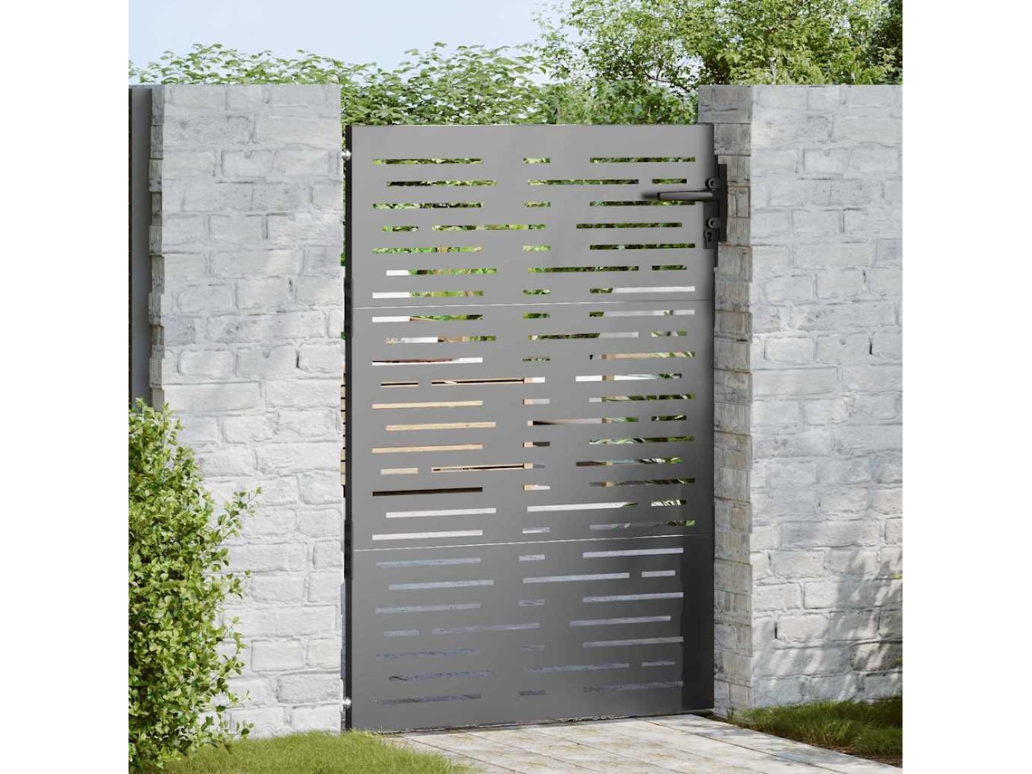 Vidaxl Portão De Jardim 85 X 150 Cm Preto Trancável