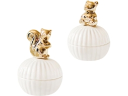 Caixa Joias Elegante Cerâmica Dourada Design Ideal Anéis Brincos Perfeita Casamentos Decorar Closets Urso GOKOCO