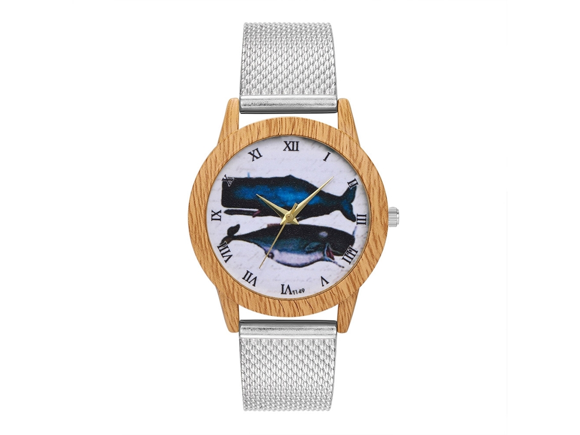 Reloj De Pulsera Unisex De Cuarzo Con Correa De Malla Y Dial Redondo Plata Zhoulianfa