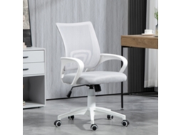 Malha Giratória Cadeira De Escritório Altura Ajustável Função Basculante Apoio Braços 57x55x89-109 Cm Cinza