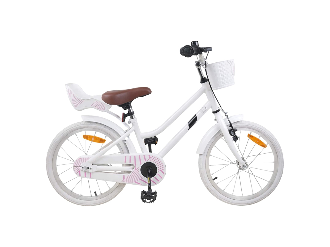 Vidaxl Bicicleta Infantil 18 Polegadas Para 5-7 Anos Branco