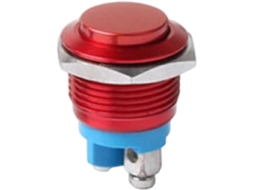 Botão De Pressão Metálico 16mm, À Prova D Água Ip66, Acionamento Momentâneo Com Terminal De Fuso, 12-24v,