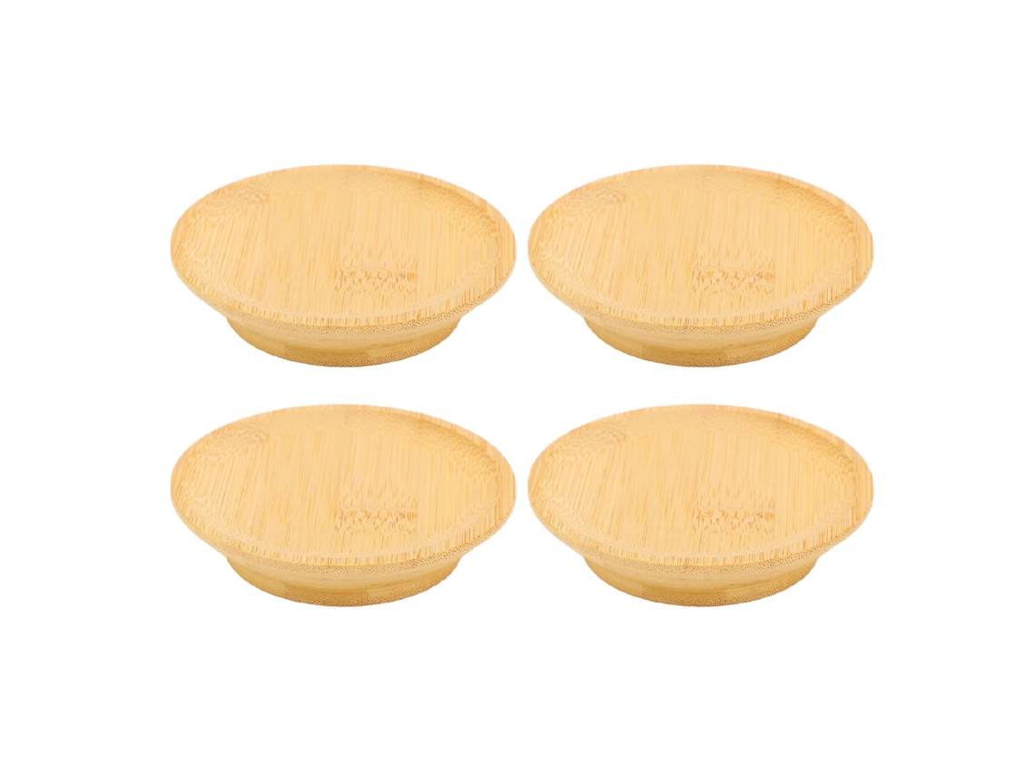 Nova Line 4pcs Tampa para Copo de Vinho Bambu Prato Charcuterie Coaster Mesa Reunião Festa Bar