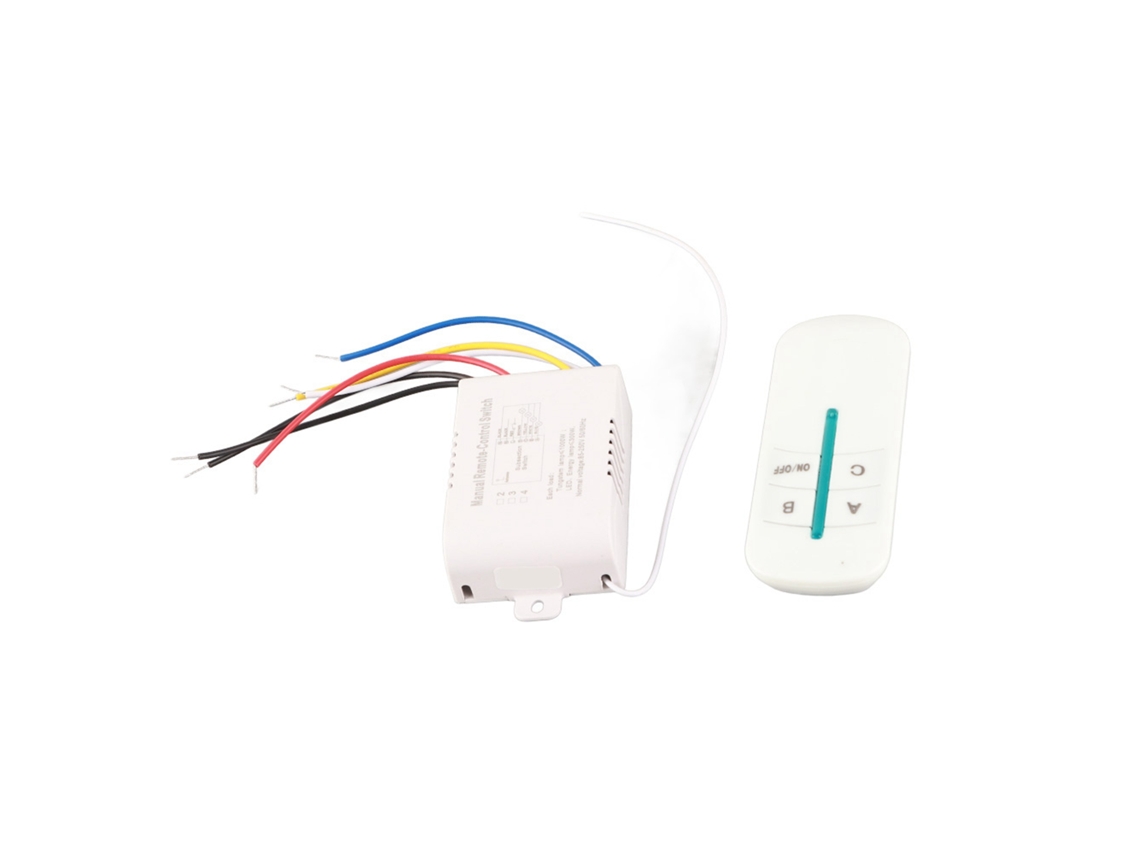 Interruptor remoto sem fio 3 vias, 180/240V, para lâmpadas, com RF, on/off