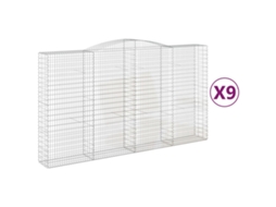 Gabion Basket, Gabion Baskets Vidaxl Prateado Ferro (400 X 50 X 220/240 Cm)