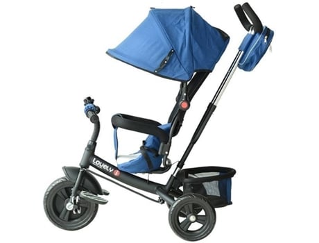 HomCom 3 em 1 triciclo para crianças +18 meses azul 96x53.5x101cm