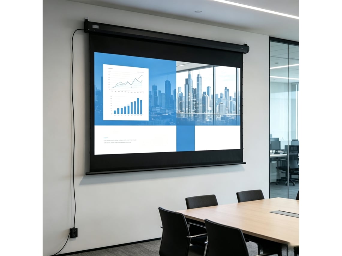 Tela De Projeção Elétrica Motorizada De 84 Polegadas, Formato 4, 3 4k Hd, Com Painel De