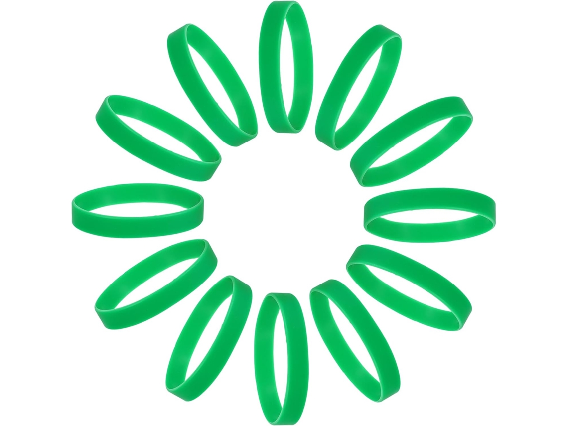 Pulseiras de silicone verde Homoyoyo para o Dia de São Patrício, 100 unidades, elásticas, para eventos esportivos e feriados.