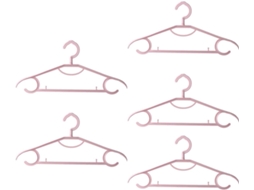 Conjunto 5 Cabides Plástico Antiderrapantes Rígidos Ecológicos GOKOCO Lavanderias Closets Pequenos