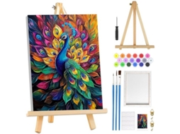 Kit de Pintura Por Números Peack Para Adultos Iniciantes Com Cadeira, Pintura Por Números Para Adultos Com Suporte, Conjuntos de Pintura Ao Óleo Para