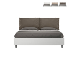 Recipiente de cama de casal 160x190cm almofadas de madeira Egos Antea