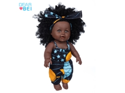 Boneca Africana De 30 Cm (12 Polegadas), Para Casinha De Brinquedo Infantil, Boneca De Conforto Para Bebês.