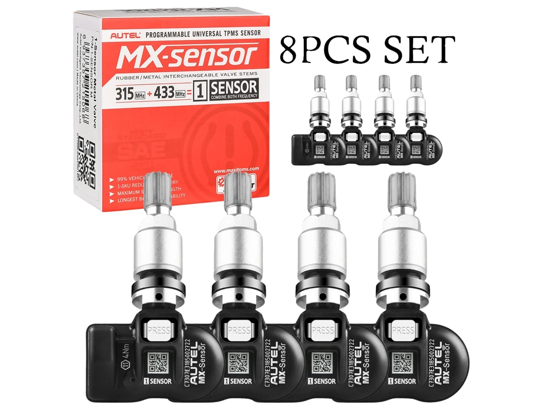 Sensor Tpms, Compatibilidade 315mhz E 433mhz, Instalação Fácil, 8pc Sensor De Metal