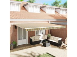 Vidaxl Toldo Retrátil Multicolor 500 × 300 Cm Poliéster E Alumínio