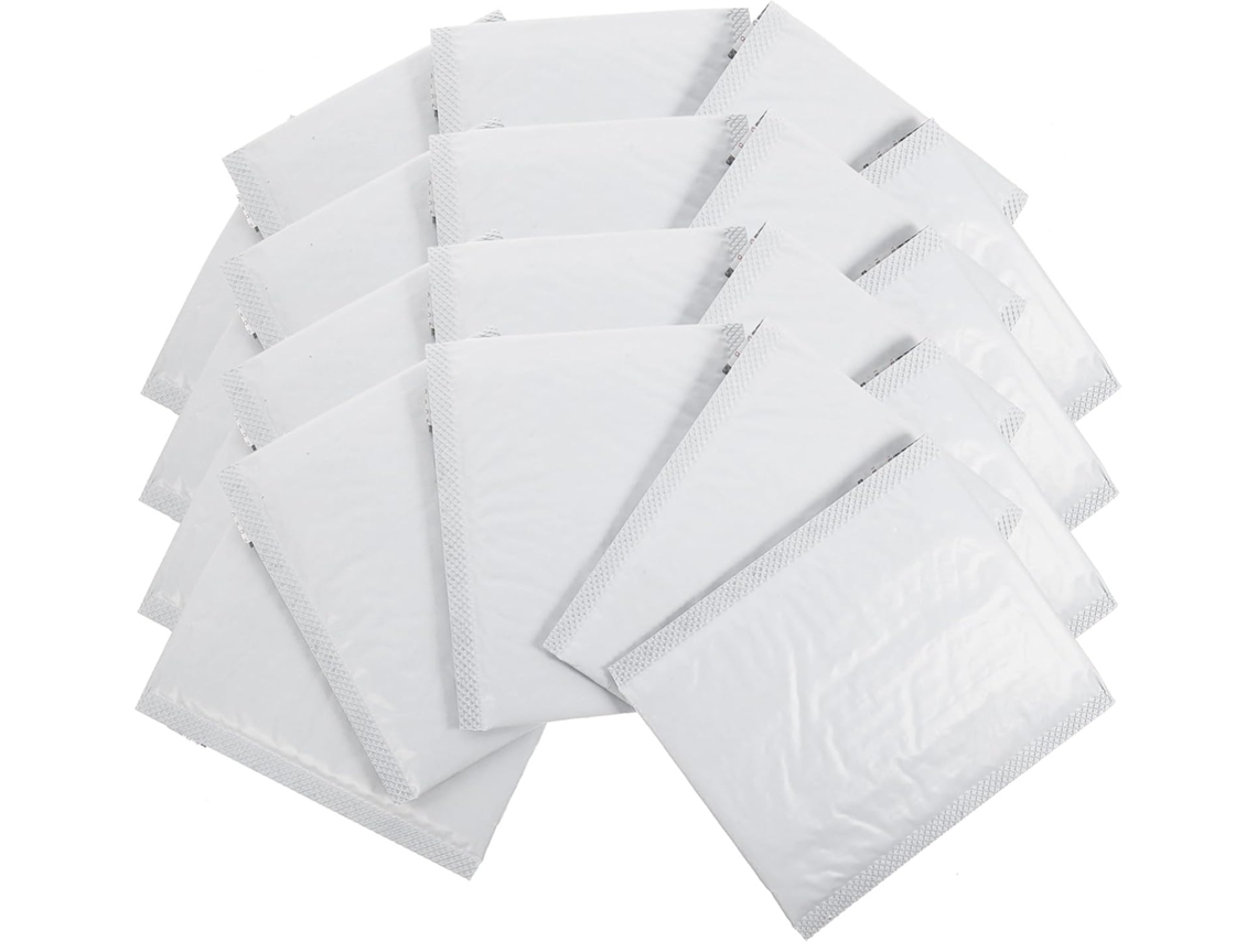 Pacote com 100 Sacos de Envio Autoadesivos com Bolhas, Acolchoados e Resistentes para Envio Rápido e Fácil de Roupas
