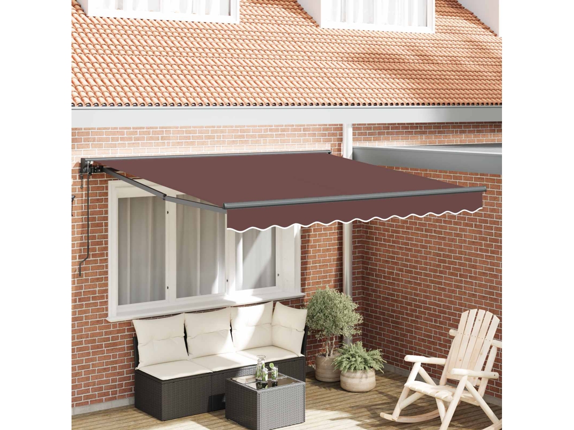 Vidaxl Estrutura De Toldo Castanho 300 X 250 Cm