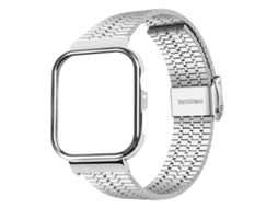 Bracelete para Huawei Watch Fit 4 Pro / Fit 4 / Fit 3 Aço Inoxidável com Fivela de Sete Contas Prateada XIAOMOYU