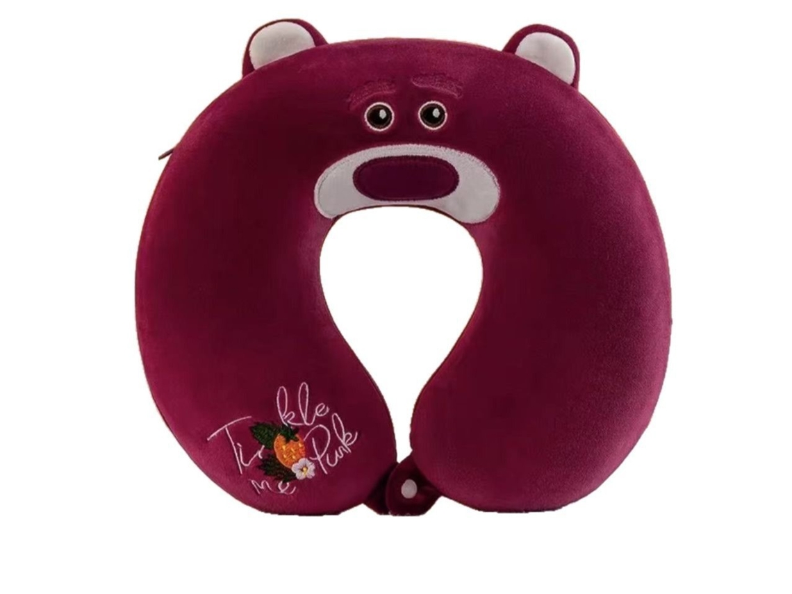 Almofada portátil formato U com desenho de morango AQUAFORGE