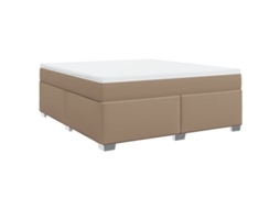 Cama com Molas Couro Artificial Cappuccino MAISON EXCLUSIVE 180x200 cm