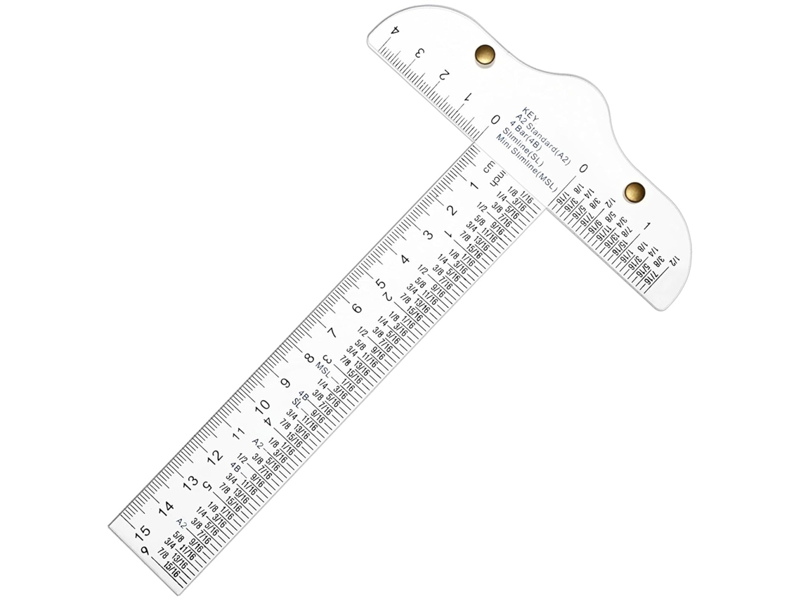 Régua T De Acrílico Transparente 15 Cm (6 Polegadas), Com Escala Dupla