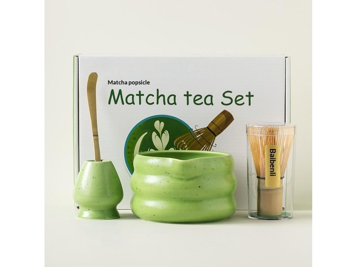 Conjunto De Batedor De Matcha De Bambu Com Suporte Para Batedor, Estilo Tradicional Verde, Para Utilização Conforme As Características Indicadas