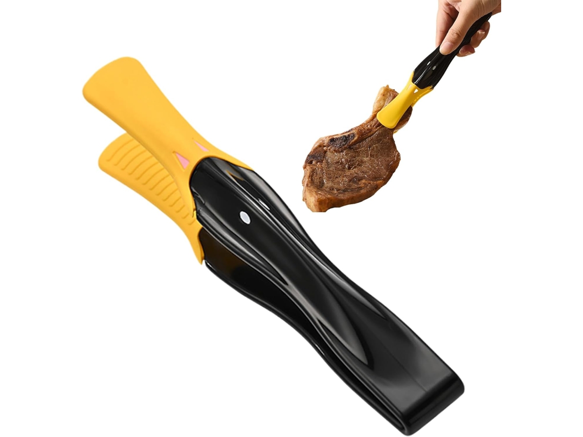 Pinça Para Alimentos Design Em Formato De Bico Pato Feita Silicone Com Cabo Antiderrapante Espátula Carne Resistente Ao