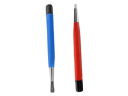 Conjunto de 2 canetas escovas de limpeza para joias e relógios, azul e vermelha, multifuncionais