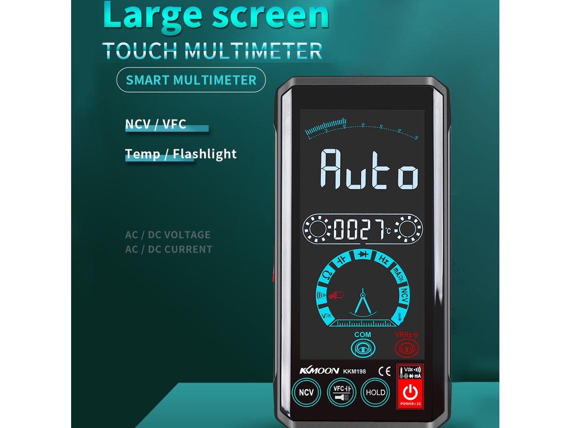 Multímetro Digital KKMoon KKM198 com Tela Touch 4,4 polegadas e Lanterna
