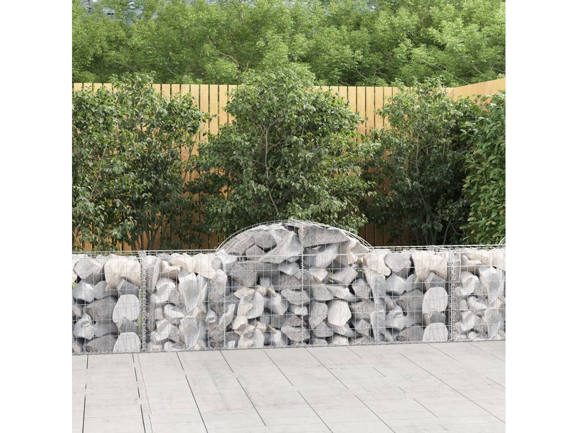Vidaxl Cestos Gabião Arqueados 11pcs 200x50x60/80 Cm Ferro Galvanizado